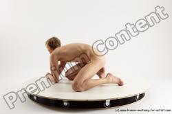 Nude White Sitting poses - ALL Underweight medium brown Sitting poses - on knees Multi angle poses